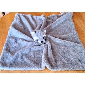 Little Miracles Large Gray Raccoon Lovey Plush Security Blanket 30" 6 Months +